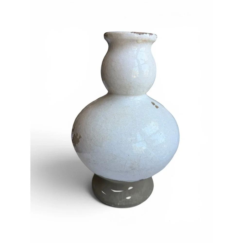Pottery Barn Terracotta Vase Tuscany Glaze Handcrafted 9.5